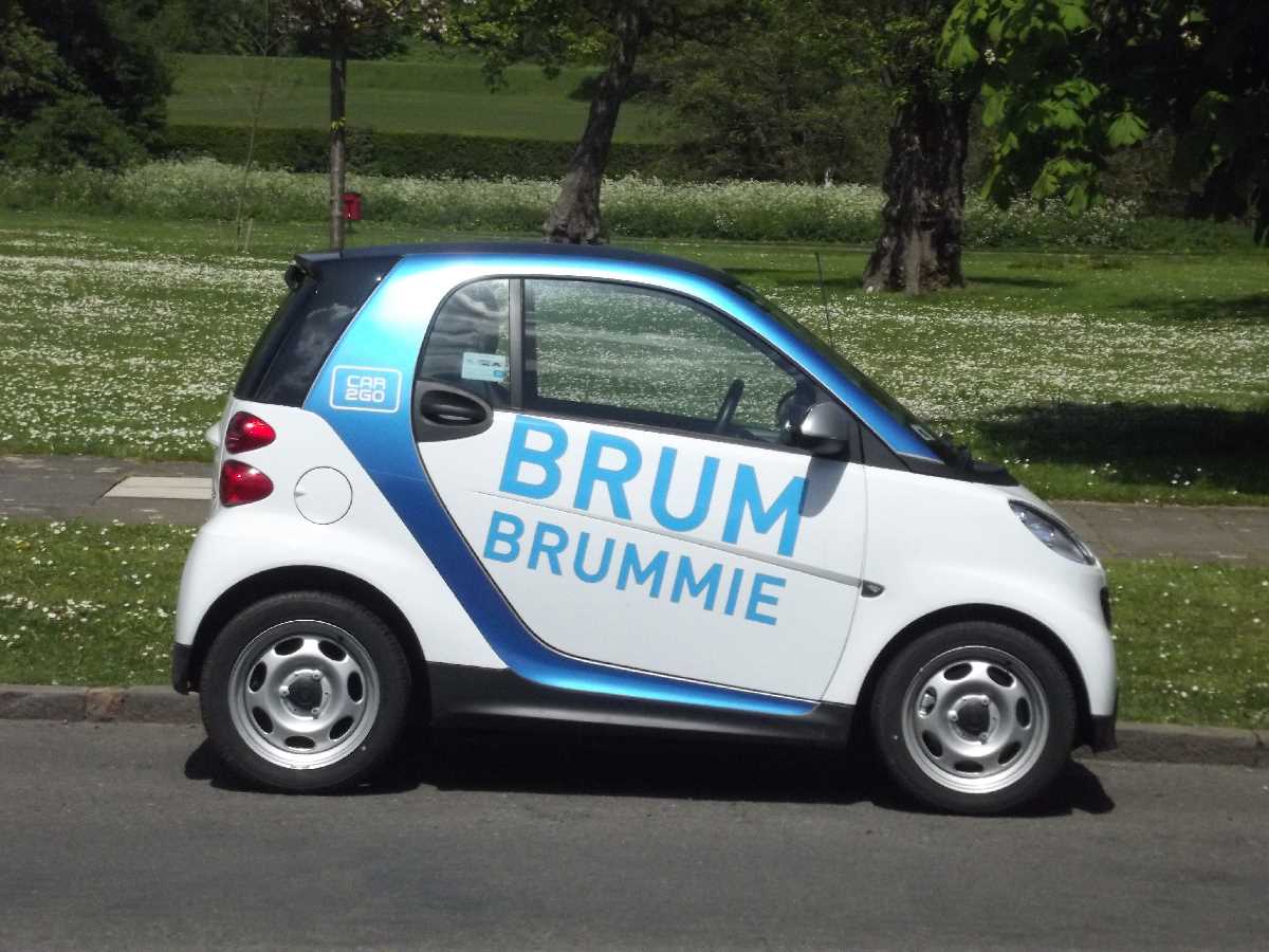 Car2Go all over Birmingham back in 2013 to 2014