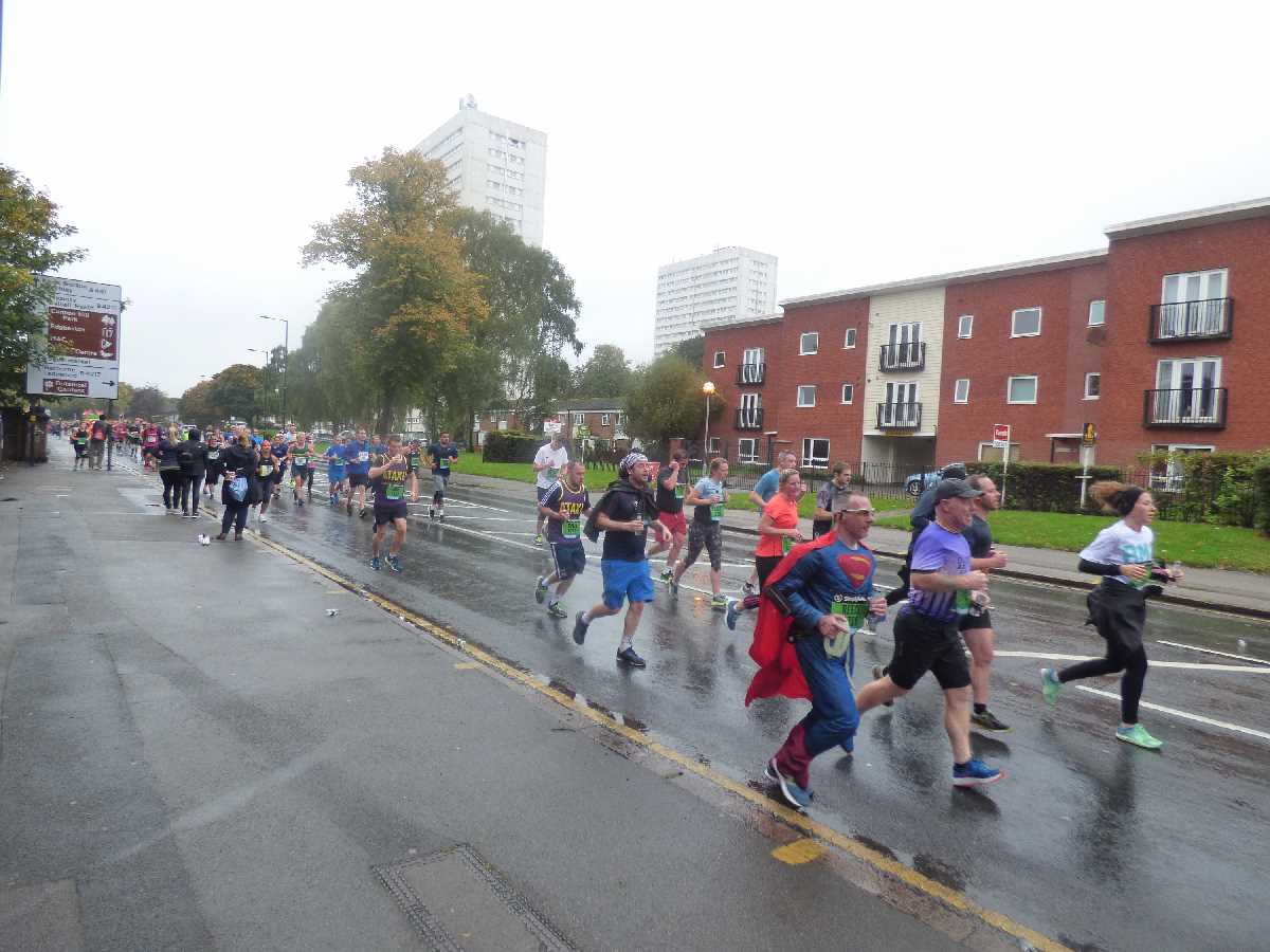 Great Birmingham Run 2019: runners on the Pershore Road in Edgbaston