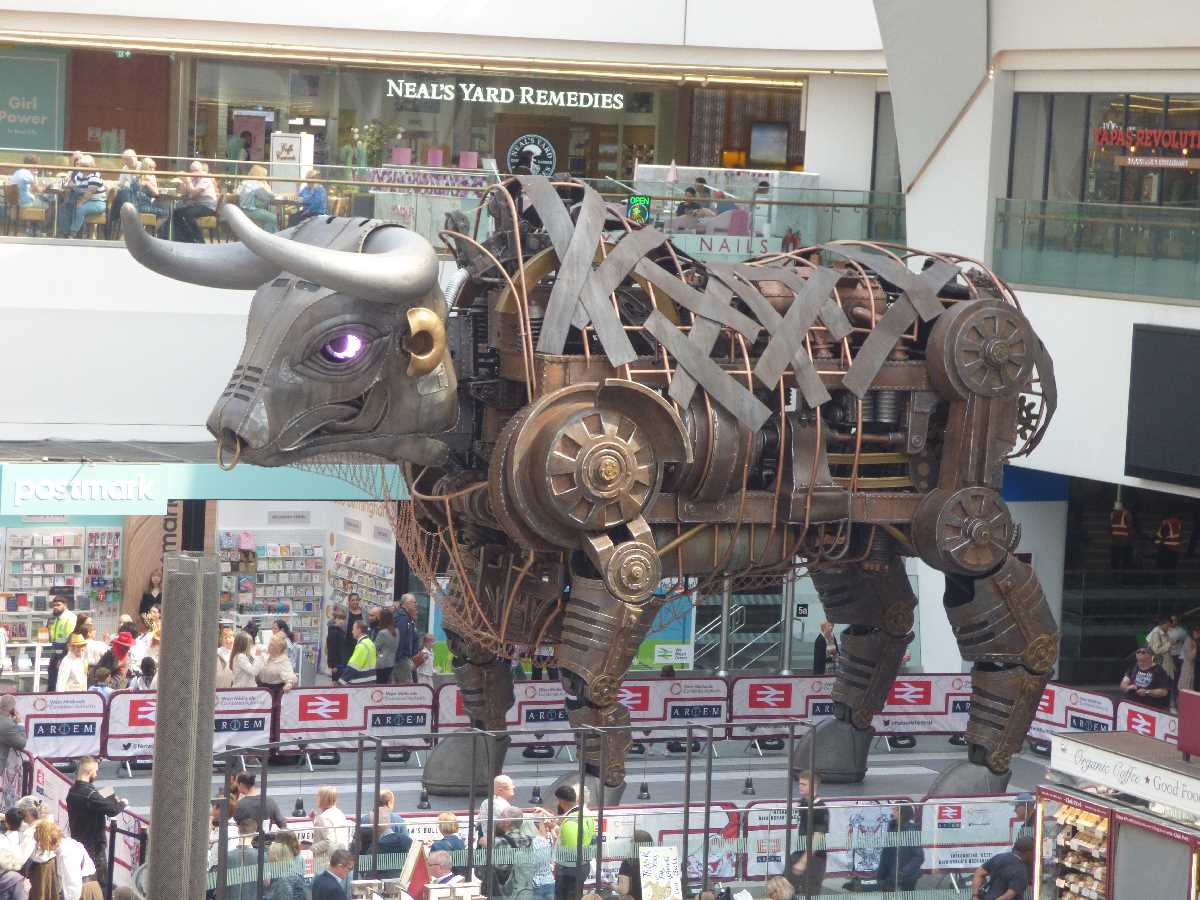 Ozzy Birmingham`s Mechanical Bull at Birmingham New Street Station
