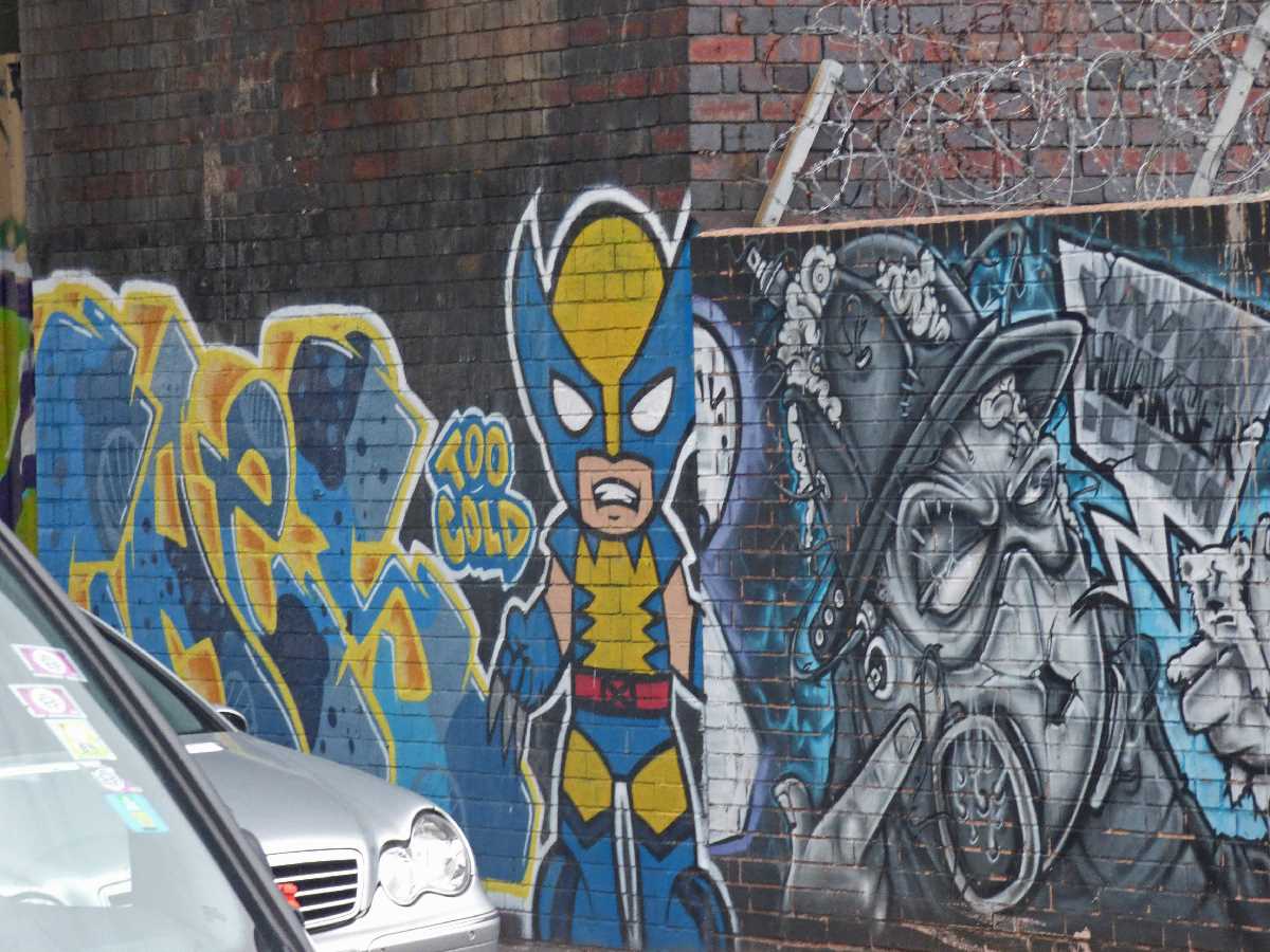 Superhero and Villains street art around Digbeth and elsewhere in the City